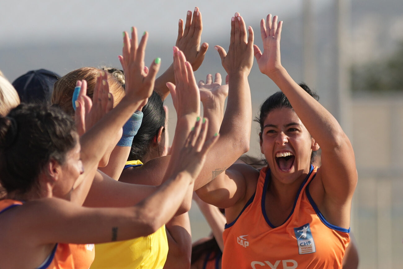 Heraklion2023, Women’s Beach Handball. GRE vs CYP at the 3rd Mediterranean Beach Games. photos Angelos Zymaras